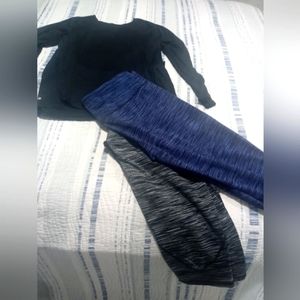 Womens' workout leggings - two (2) pair - and a top - XL